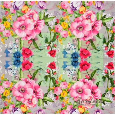 Serwetka decoupage firmy AMBIENTE kwiaty kolorowe 25x25cm